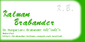 kalman brabander business card